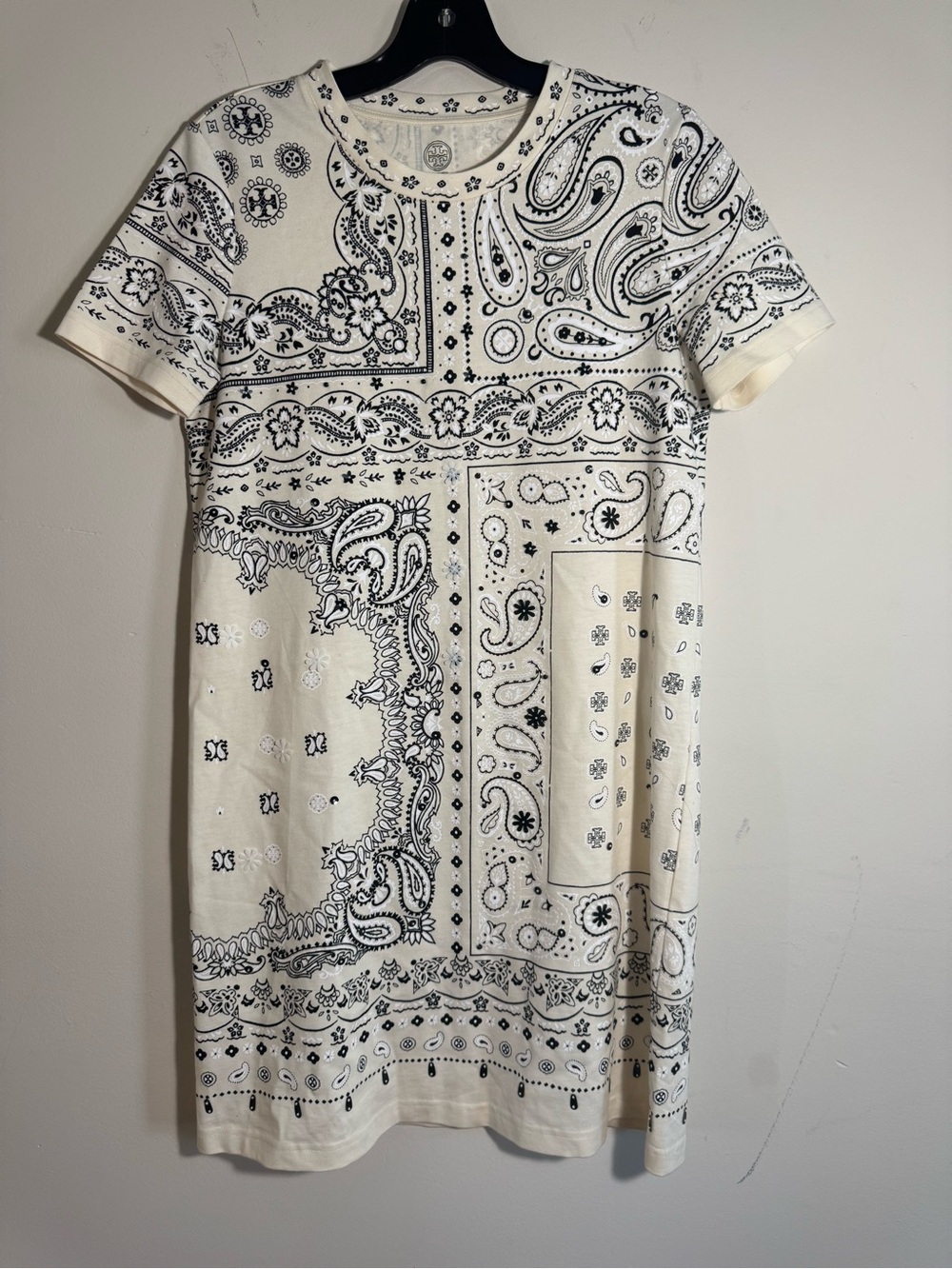 Tory Burch Bandana Sequin T Shirt Dress size Small